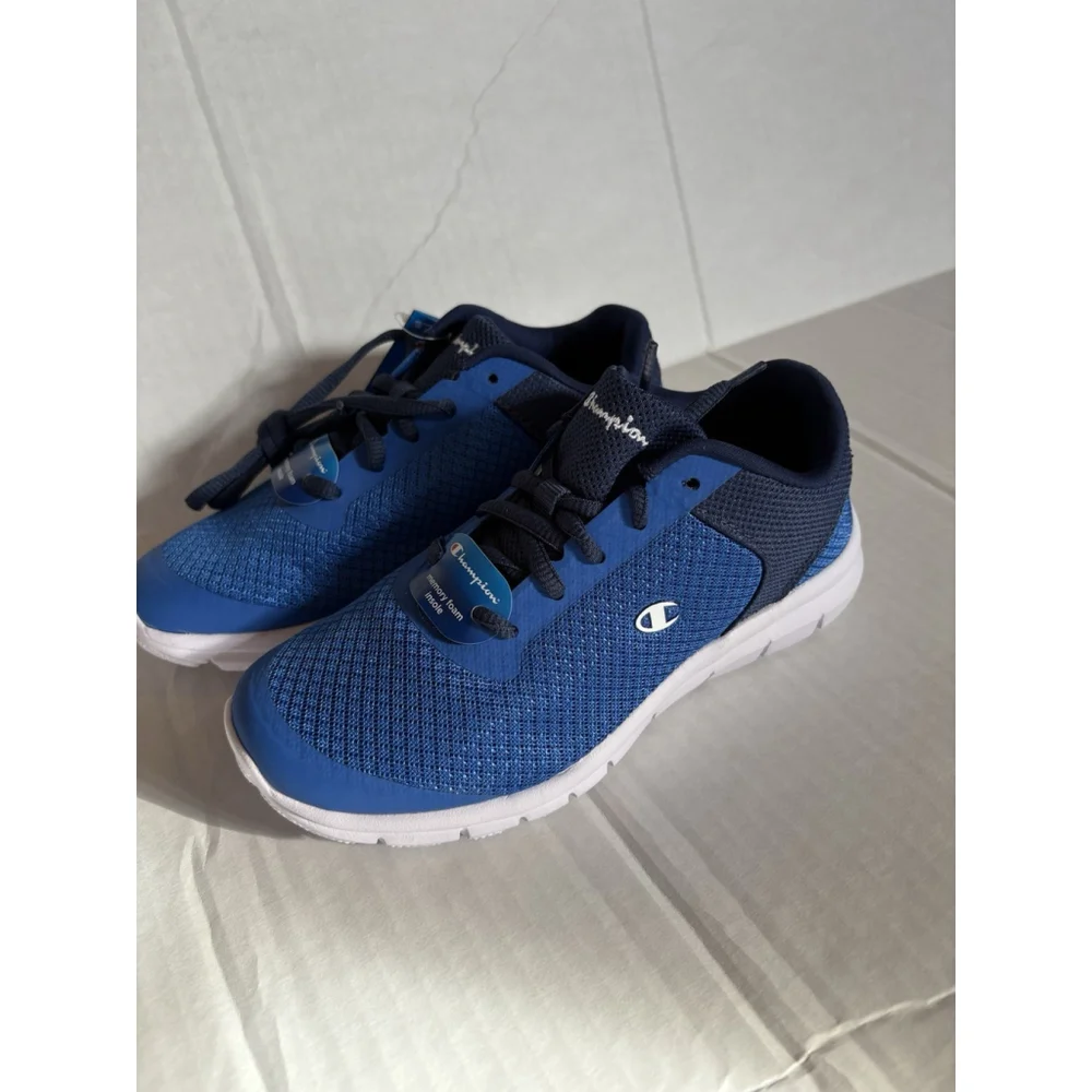Champion Boy Gusto Sneakers Memory Foam Athletic Blue Mesh Lace up Size 2.5 NWT